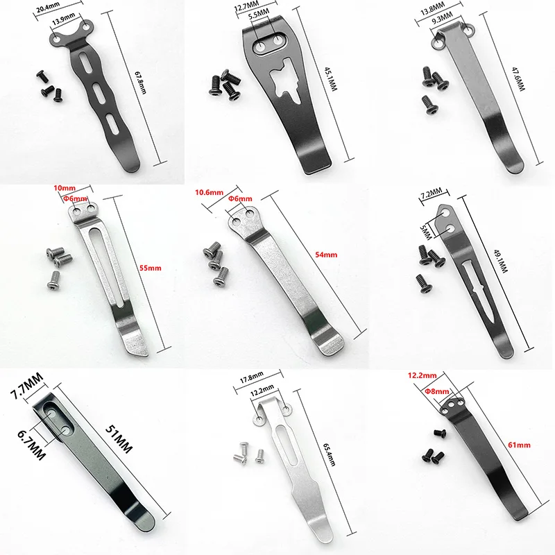 Multi Design Back Clip for DIY Folding Pocket Knife Accessories DIY Back Clip Custom Folding Knife Tool Back Clip Holder-1piece