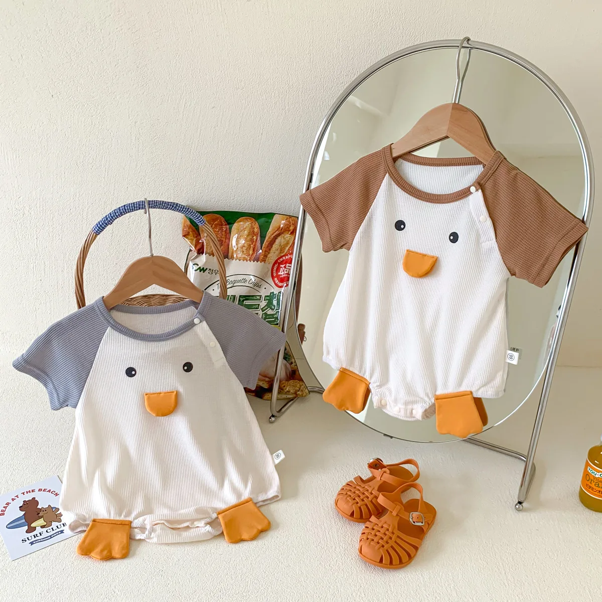 Summer Baby Romper 3D Duck Pattern Short Sleeved  Infant Boys Jumpsuit Baby Clothes Cute 0-24Months