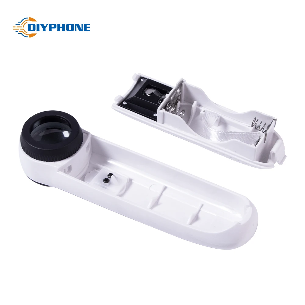 40x Magnifier Handheld Magnifier With 2 LED Light PCB Boards Repair Tools Jewelry Identification Loupe