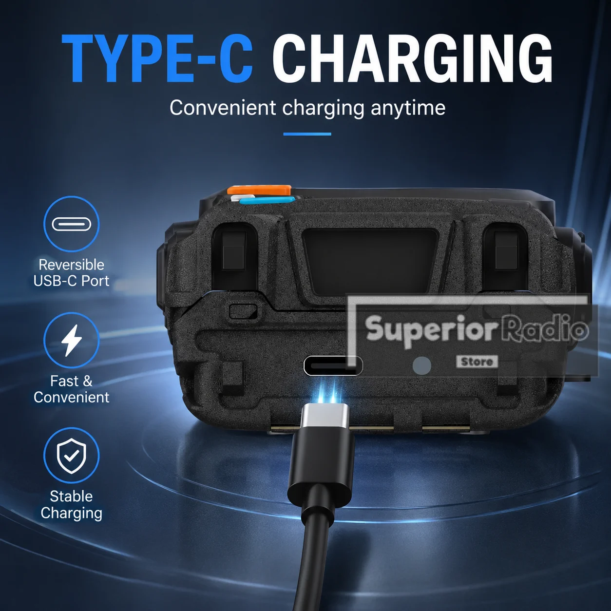 BaoFeng Walkie Talkie UV-5R 1800mAh USB-C Battery Two Way Radio 5W/8W 136-174Mhz 400-520Mhz Portable Station Transceiver Hunting