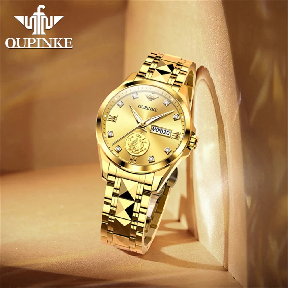 OUPINKE 3259 Dual Calendar Mechanical Watch For Women Luxury Fashion Automatic Clock Original Business Waterproof Woman Watches