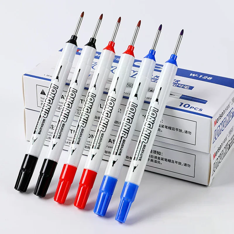 

20mm Red/Black/Blue Ink Creative Long Head Markers Bathroom Woodworking Decoration Multi-purpose Deep Hole Marker Pens