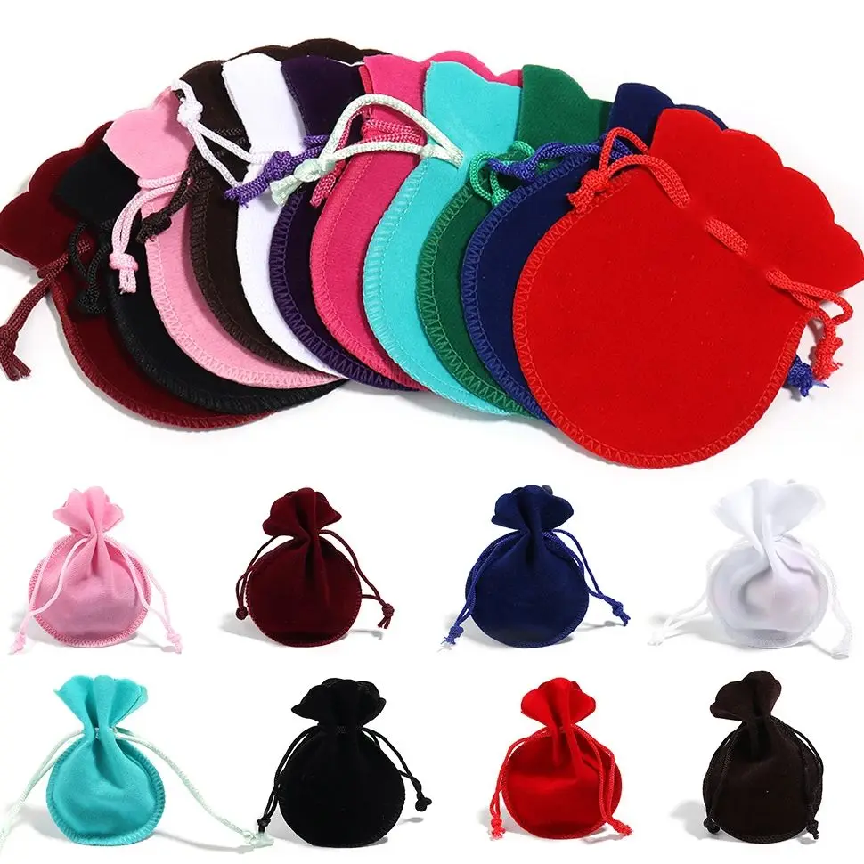 10Pcs 7x9/9x12cm Velvet Christmas Gift Bags Gourd Calabash Shape Packaging Drawstring Bags For Gifts Candy Jewelry Package Bags