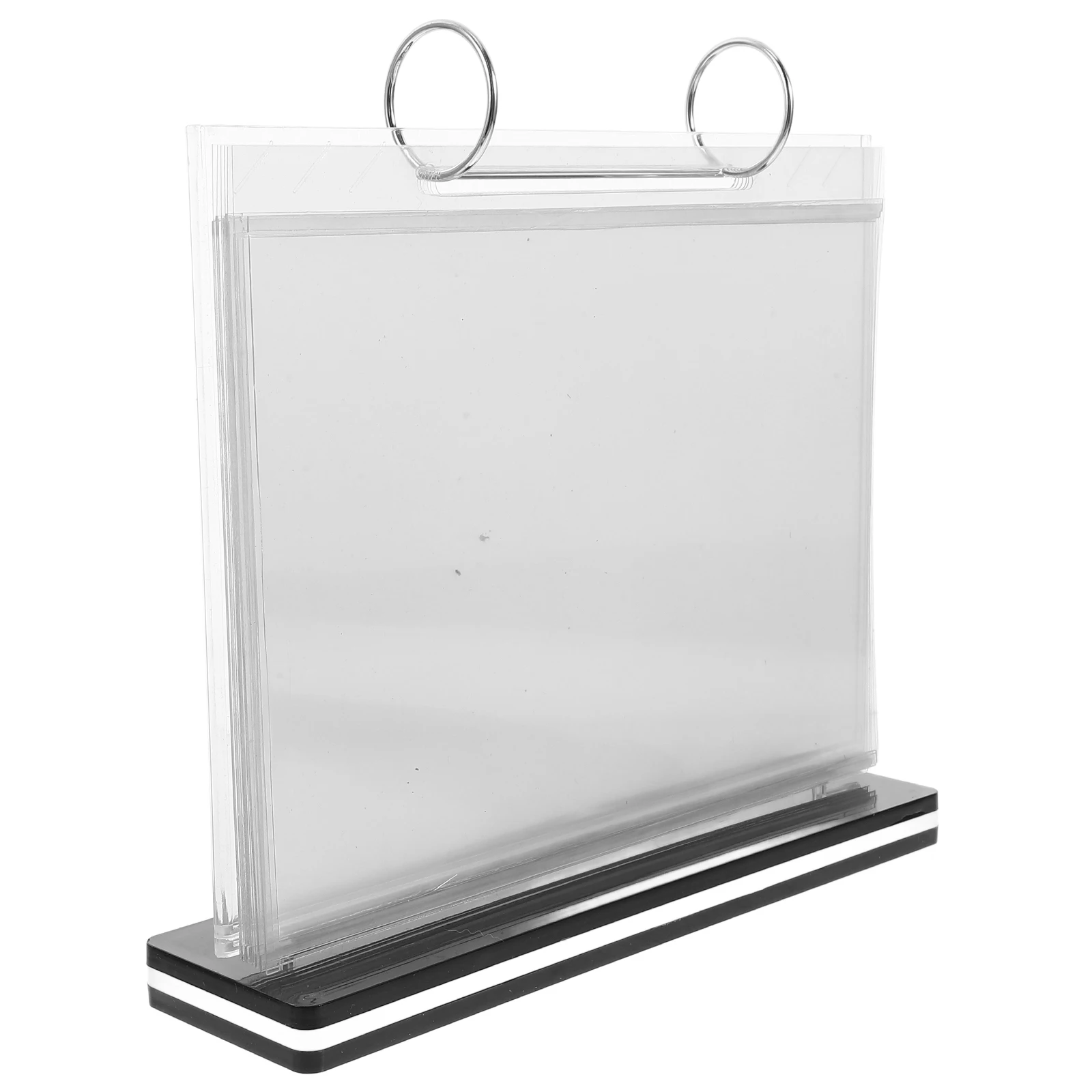 

Transparent Menu Sign Menu Card PVC Stable Brochure Display Stand Tabletop Sign Holder Brochure Tags Holder Tag