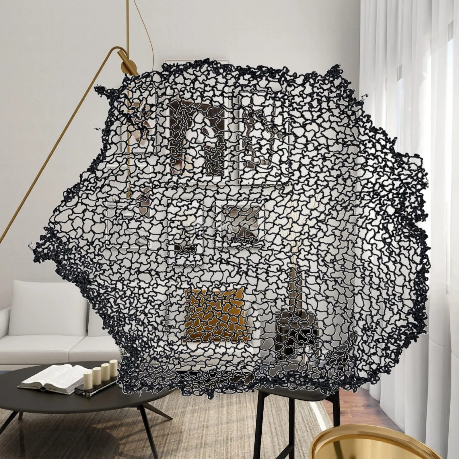 Elastic Roundnet Net for Outdoor Sports Ball Replacement Woven Mesh Net for Active Games