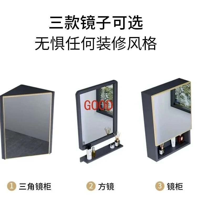 Wall-Mounted Alumimum Triangle Bathroom Cabinet Simple Modern Corner Washbasin Small Apartment Bathroom Corner Wash Basin