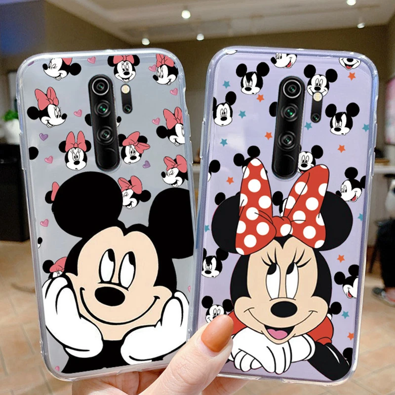 for Xiaomi Redmi Note 8 Pro 8pro Phone Case Cute Funny Mickey Minnie Mouse Daisy Donald Duck Stitch Clear TPU Soft Back Cover