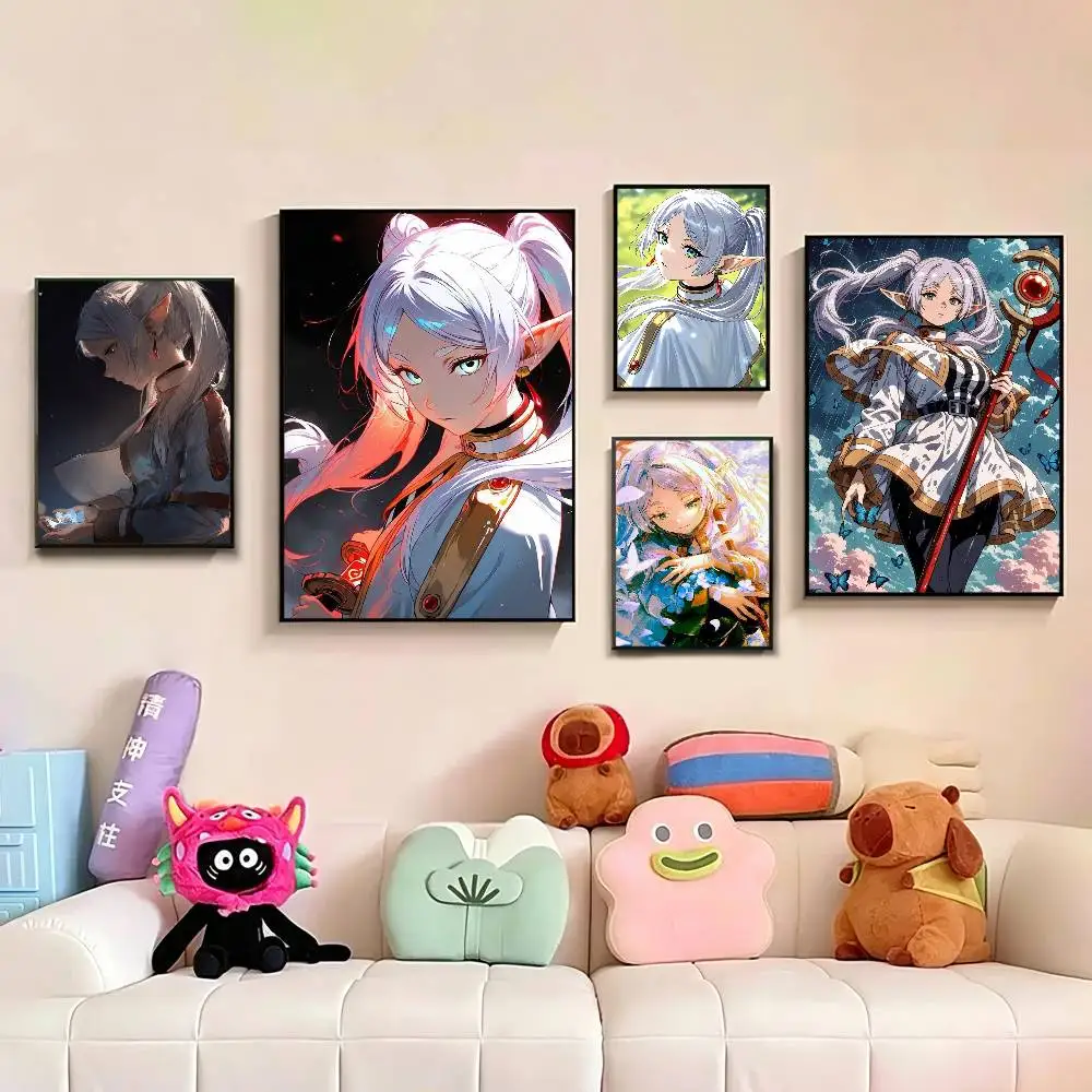 

Frieren S-Sousou N-No F-Frieren Poster Waterproof Wall Art Sticker For Bar Living Room Vintage Decor