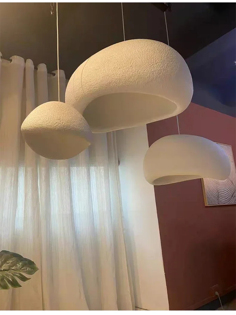 Wabi Sabi restauracja żyrandol LED Light Bar projektant lampka nocna do sypialni Home Decor cement salon Homestay lampa wisząca