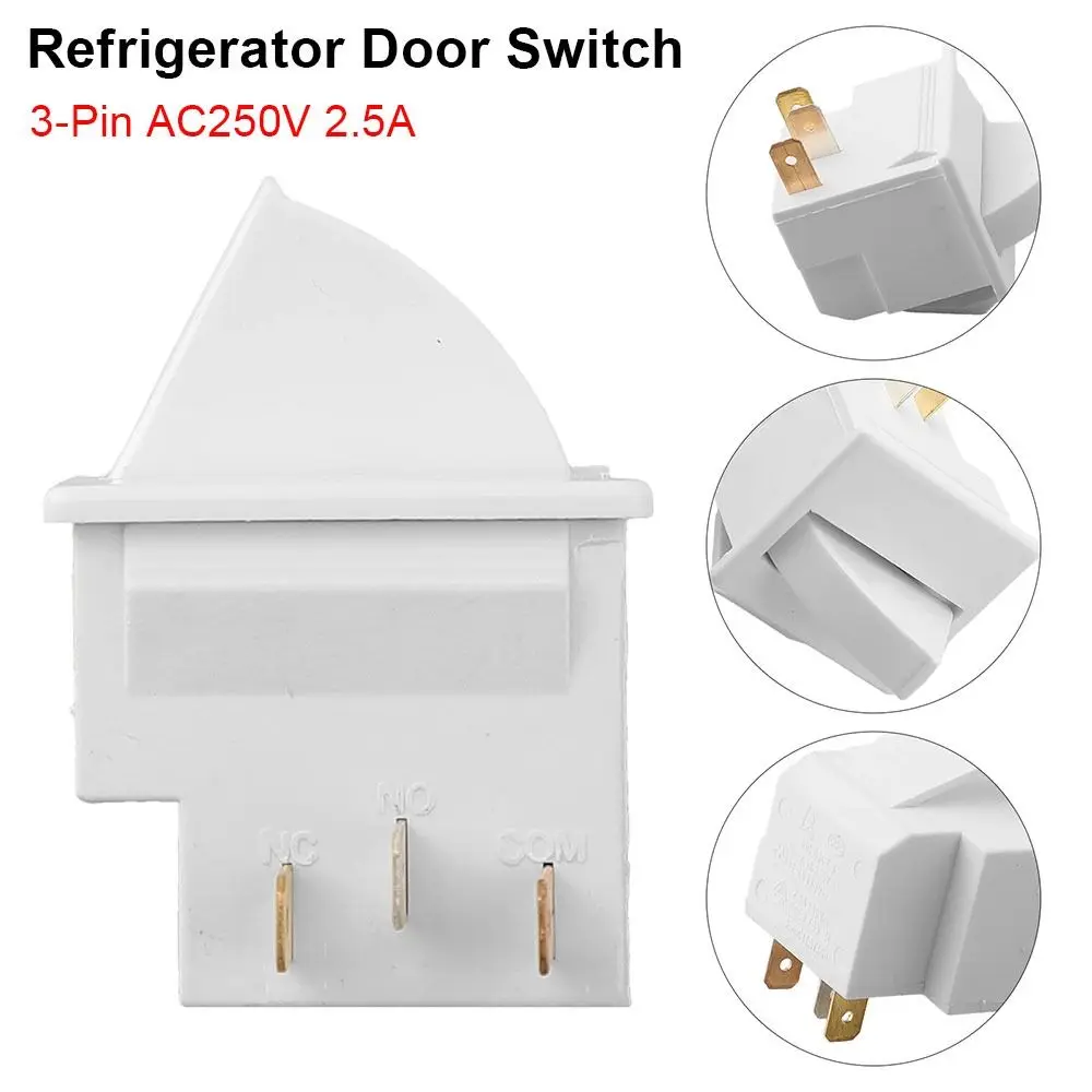 1Pcs AC250V 2.5A Refrigerator Door Switch With Integrated Auto Power Shutoff Easily Installed Fridge Switch 3-Pin Smart