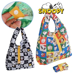 Snoopy borsa per la spesa pieghevole borsa per la spesa del supermercato borsa per frutta e verdura con coulisse borsa per il pranzo in tessuto borse Tote tascabile