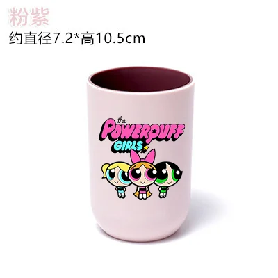 The Powerpuff Girls Toothbrush Cup Woman Cute Water Cup Mouthwash Cups Female Cartoon Rinse Cups Toothpaste Bottle Home Gift