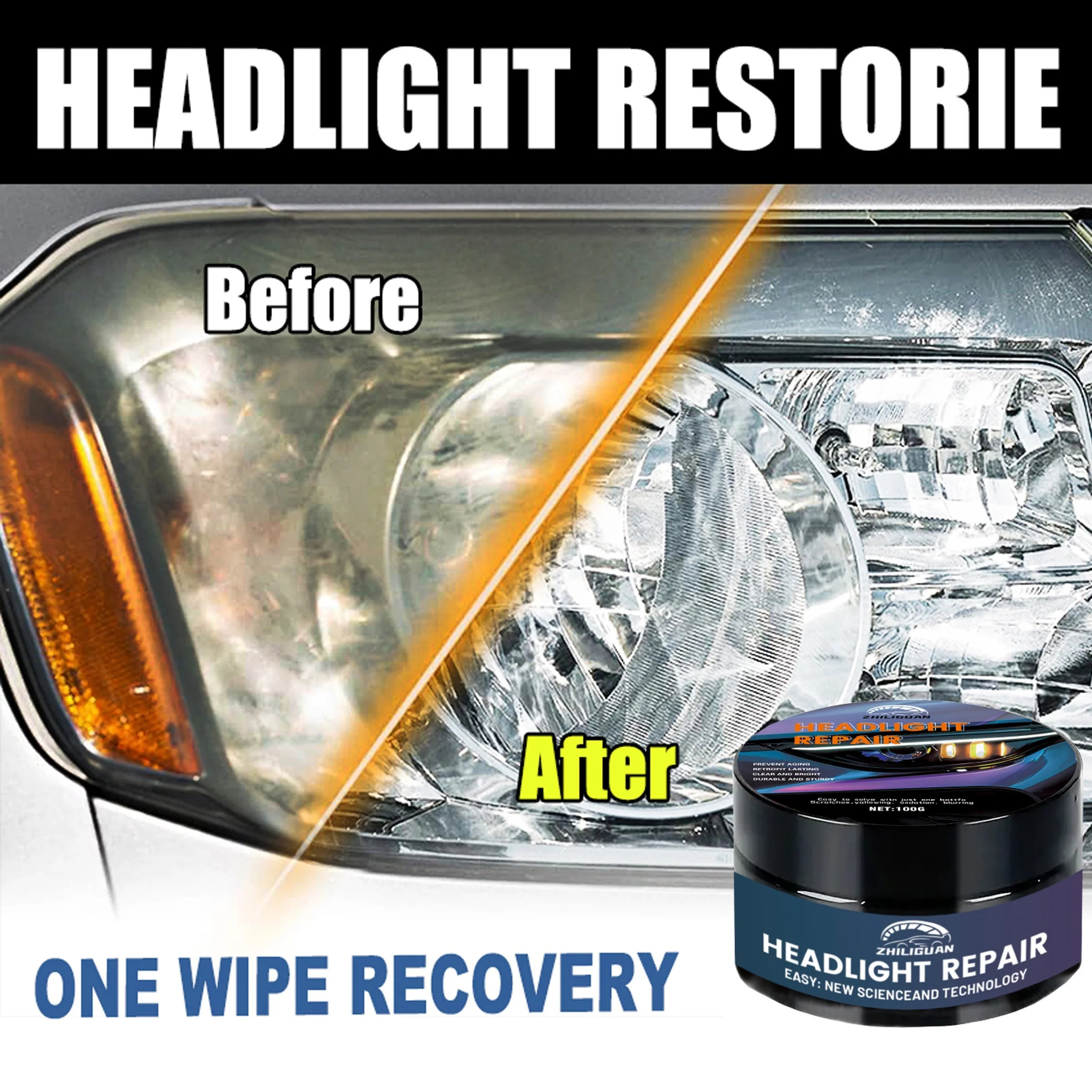 

Комплект для восстановления фар, усовершенствованный инструмент для ремонта автомобильных фар — восстановление прозрачных автомобильных фар, предотвращение пожелтения и окисления