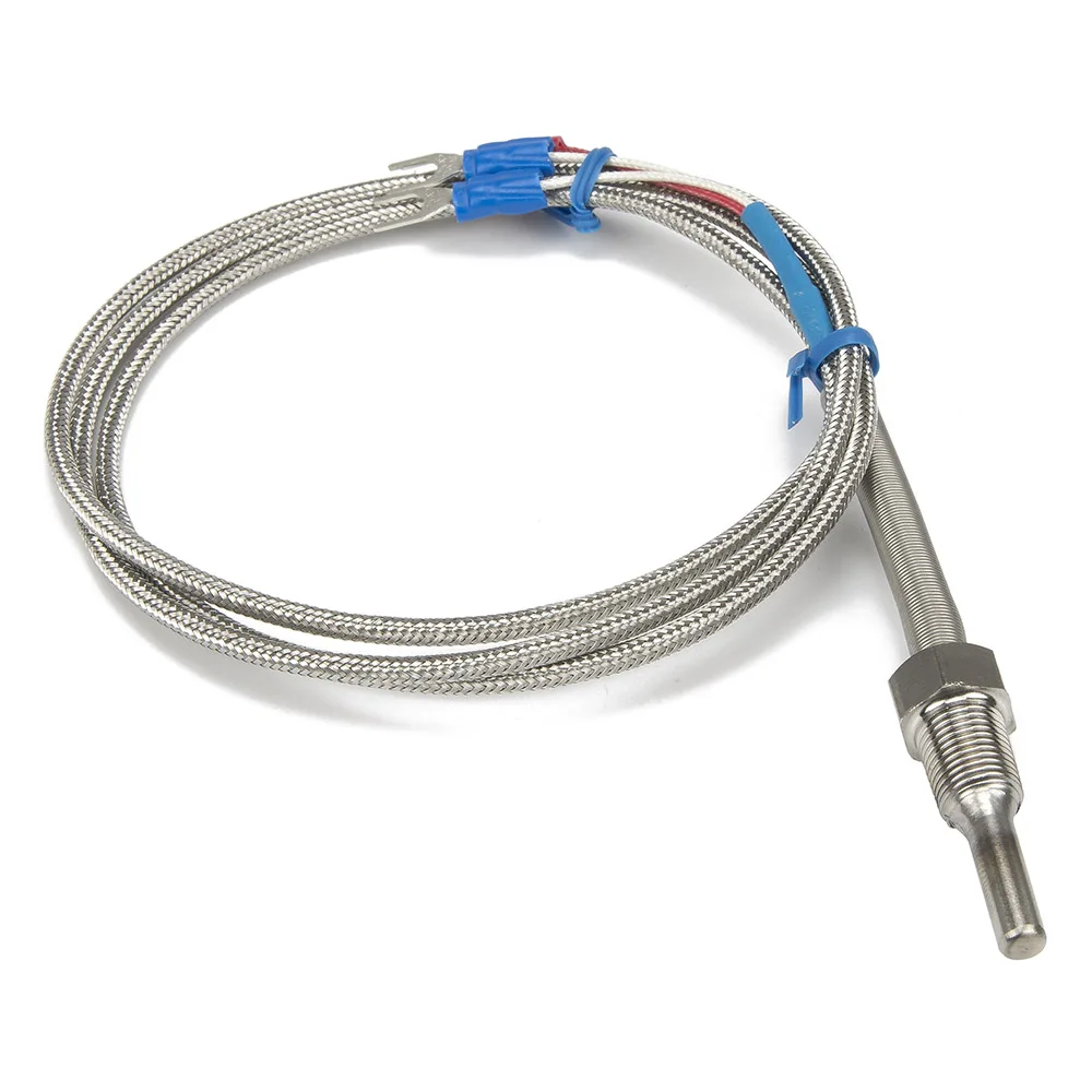 FTARP09 PT100 type 1m metal braided cable 30mm probe head RTD temperature sensor 1/8 1/4 3/8 1/2 3/4 inch thread