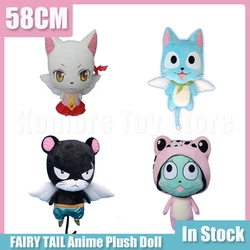 58cm Fairy Tail Anime Pluszowa lalka Happy Carla Pantherlily Cartoon Fairy Tail Plushie Model lalki Pluszowe zabawki na prezenty dla dzieci