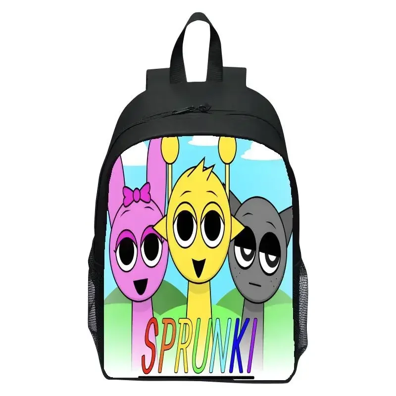Children Sprunki Graphic Backpack Student Back to School Knapsack Waterproof Casual Travel Laptop Daypack for Boys Girls