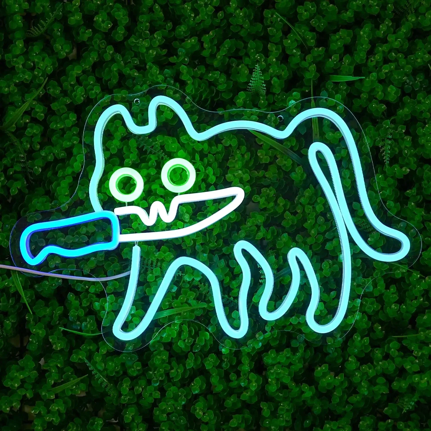 LED With A Knife Sneaky Cat Neon Sign Knife Neon Light Adorable LED Neon Sign Cat Cafe Cat House Store Restaurant Home Kitchen