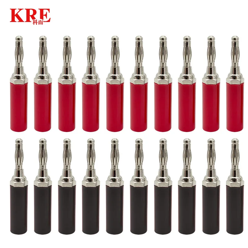 

KRE 20Pcs 4mm Nickel/Chromium Plating Adapter Wire Cable Audio Speaker Banana Plug Connector