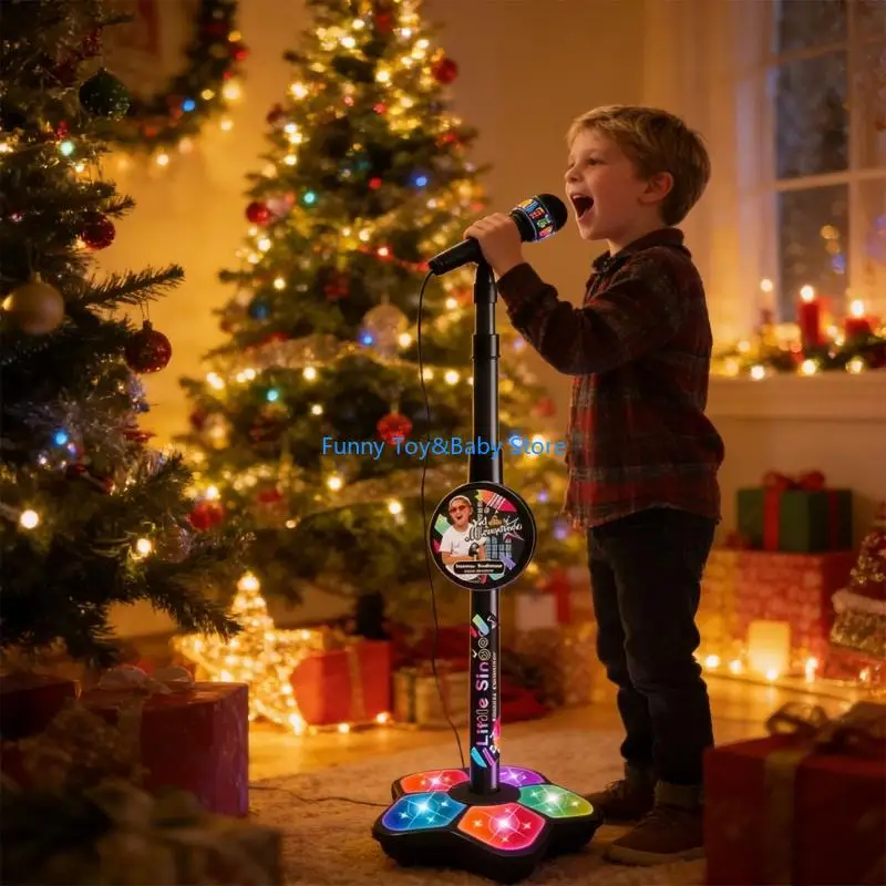 어린이 노래방 기계 마이크 장난감 어린이를위한 LED 조명 노래와 춤 재미있는 교육 음악 악기 장난감 C90B