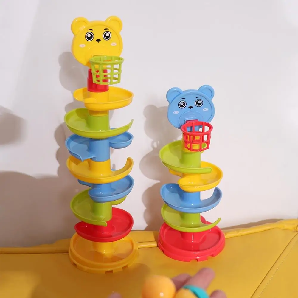 Set di binari rotanti giocattolo Giochi da bagno Pista girare intorno ai giocattoli Set di giocattoli per binari rotanti Palla a caduta Rotolo Torre vorticosa Giocattolo puzzle per bambini