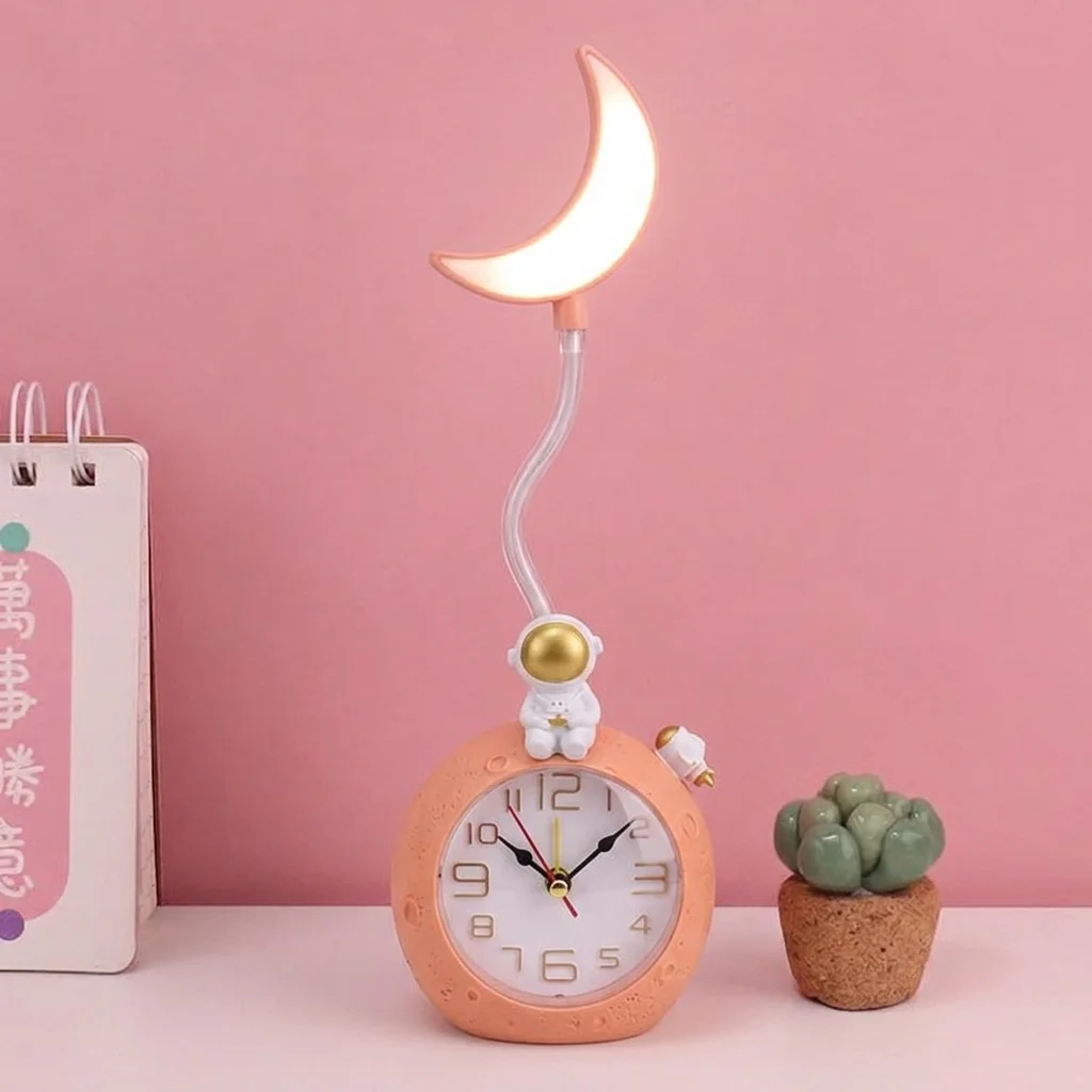 Versatile Rechargeable Alarm Clock Desk Lamp Dual Night Light Bedside Table Clock for Bedroom Office - Birthday Christmas Gift