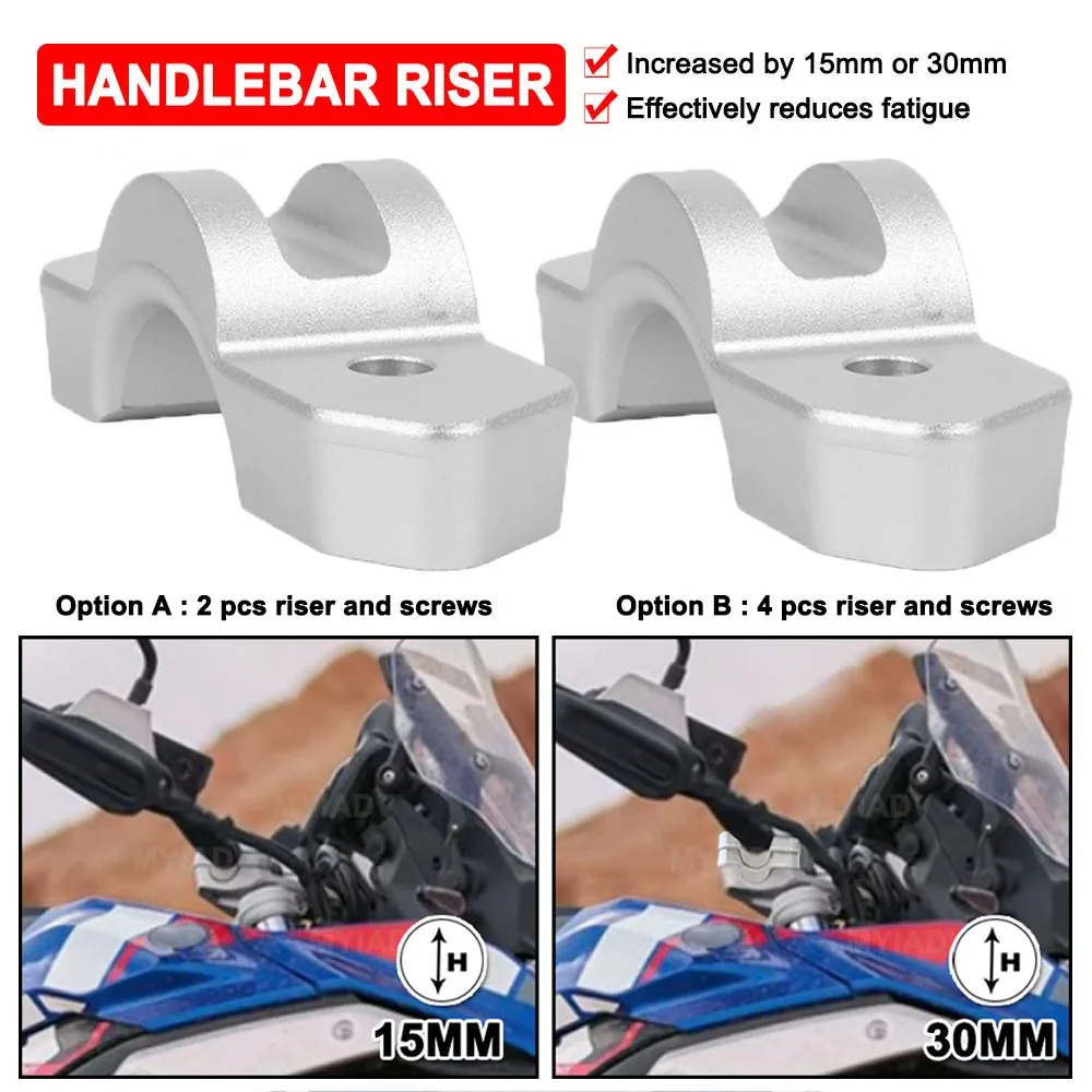 

Motorcycle Handlebar Riser Accessories For BMW R1300GS GS1300 2024 Handle Bar Heighten 15mm-30mm Mounting Clamp Extend Adapter
