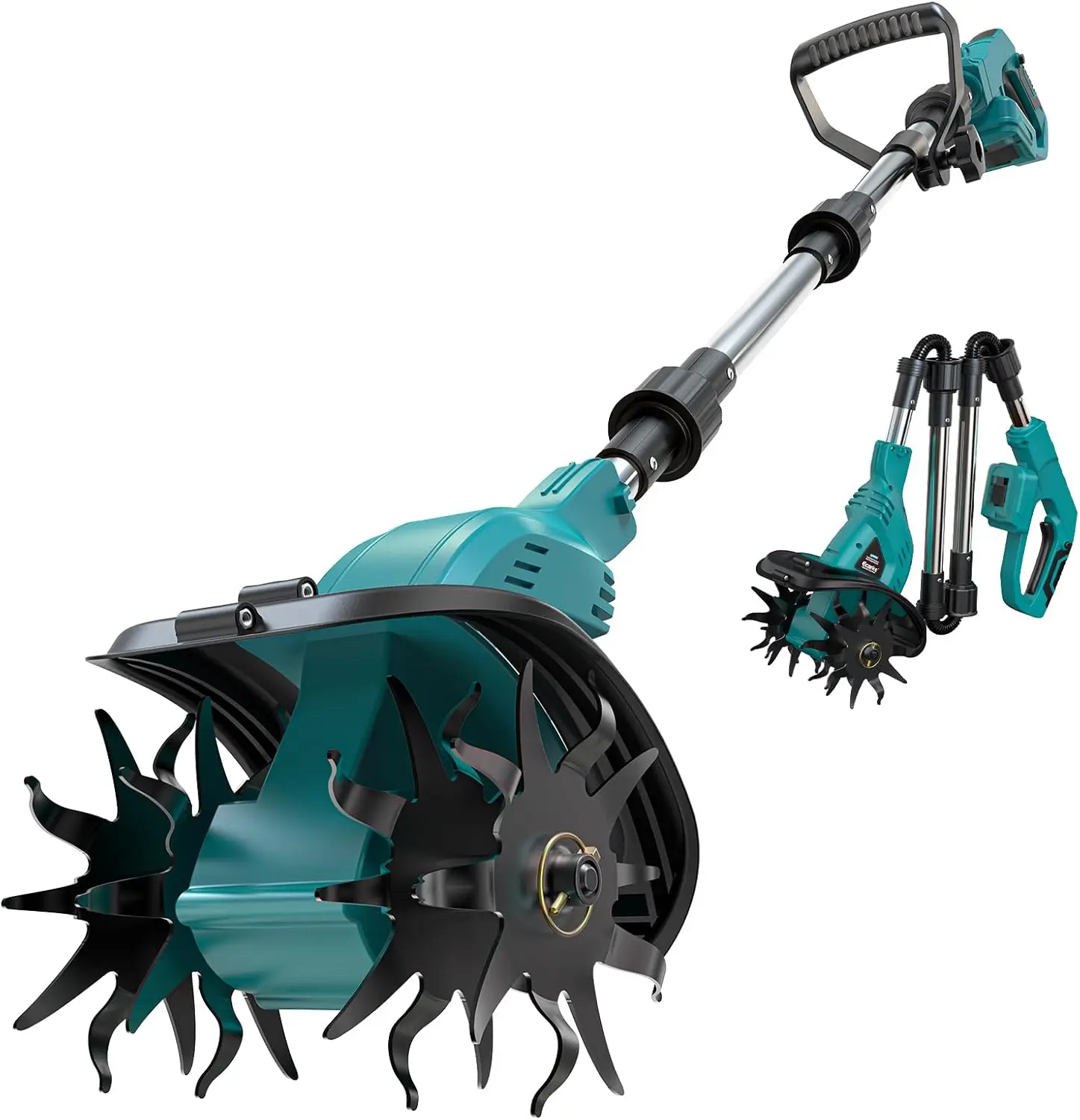 

Tiller Cultivator Cordless Compatible with Makita 18V Battery Tool Only 450RPM Electric Brushless Garden Rototiller with 48