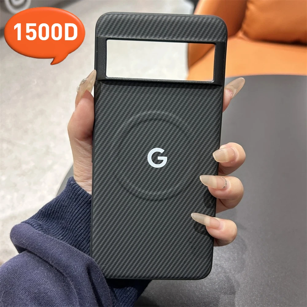 حافظة هاتف مغناطيسية من ألياف الكربون Sle 1500D لهاتف Google Pixel10 9 Pro XL 9A 8A غطاء حماية مقاوم للصدمات للشحن اللاسلكي #2