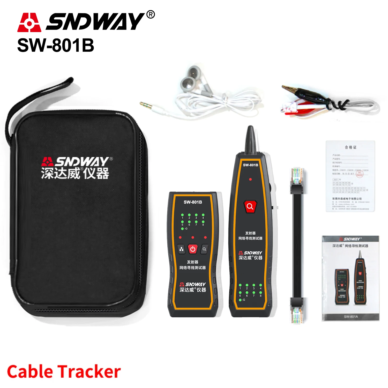 SNDWAY Wire Tracker RJ45 Cable Tracker RJ11 Network Wire Checker Network Cable Scan Live Line Finder Power Cable Tester/Search