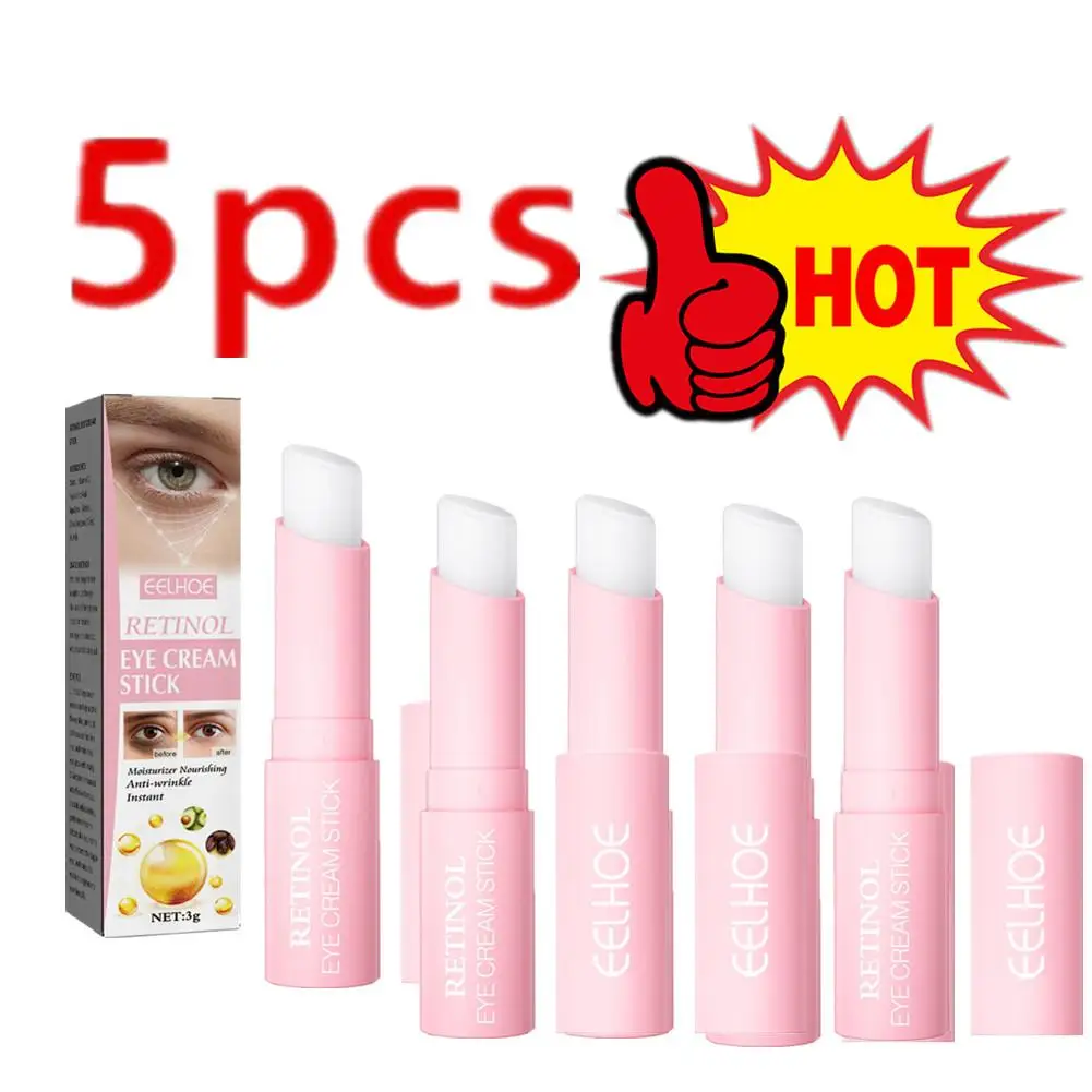 

5X EELHOE Anti-wrinkle Eye Cream Retinol Anti Puffiness Remove Dark Circles Eye Bags Stick Fade Fine Line Whitening Moisturizing