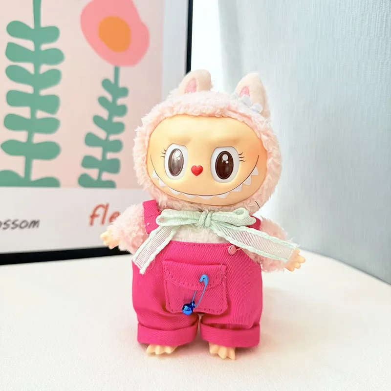 

17cm Mini Plush Doll Bib Pants for Labubu I II Idol Dolls Sitting Party Clothing Outfit Accessories For Korea Kpop Exo