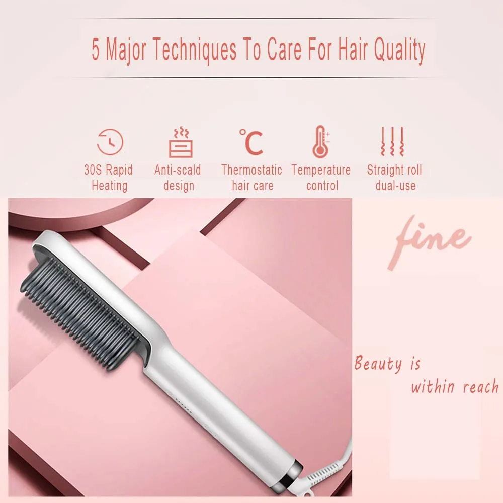 المحمولة متعددة PTC فرش الشعر الكهربائية تسخين سريع استقامة الشعر أداة تصفيف الشعر الساخن مشط فرشاة فرد