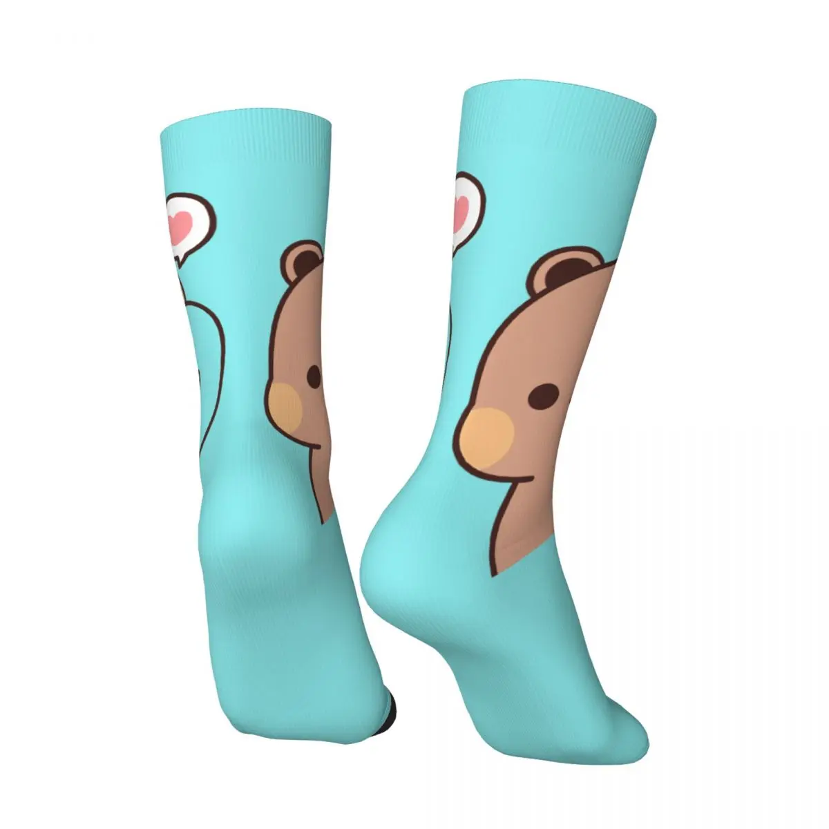 Hip Hop Vintage Cute Panda Bear Couple Crazy Men's compression Socks Unisex Milk and Mocha Bubu Dudu Street Style Crew Sock