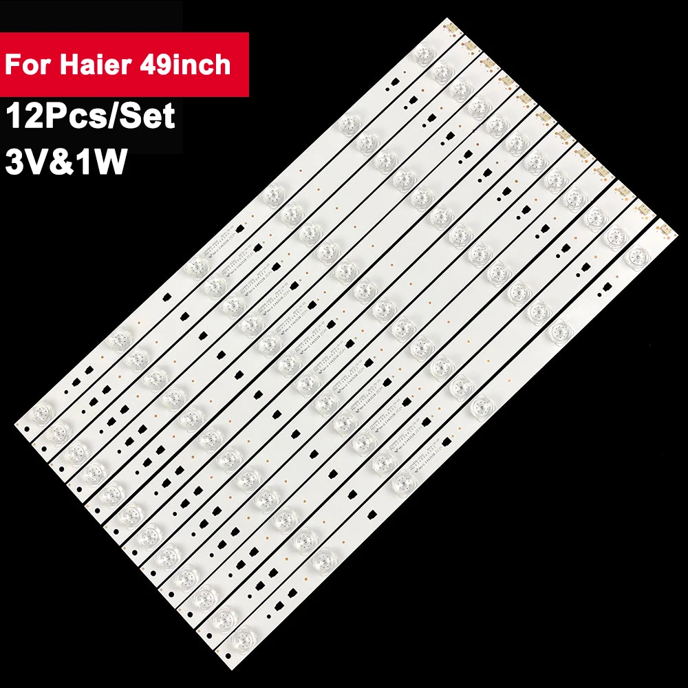 

12pcs 3V Square Lens 480mm Backlight Bar Tv Strip For Haier 49inch FD4951A-LU G49Y F49N LE48D19S FD4951A LS49AL72 49E5 LS49