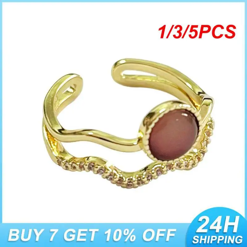 1/3/5PCS Electroplating Creative Ring Style Unique Design Sense Of Finger Ring Niche Alloy Open Ring Fashion Appearance Ring