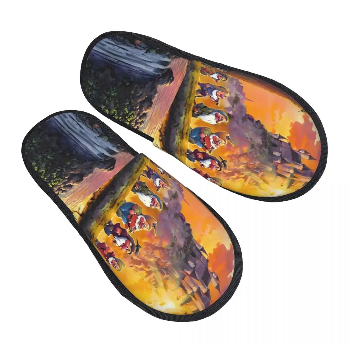 

Изготовленные на заказ тапочки из пены с эффектом памяти «Белоснежка и семь гномов», женские мягкие теплые домашние тапочки с анимацией