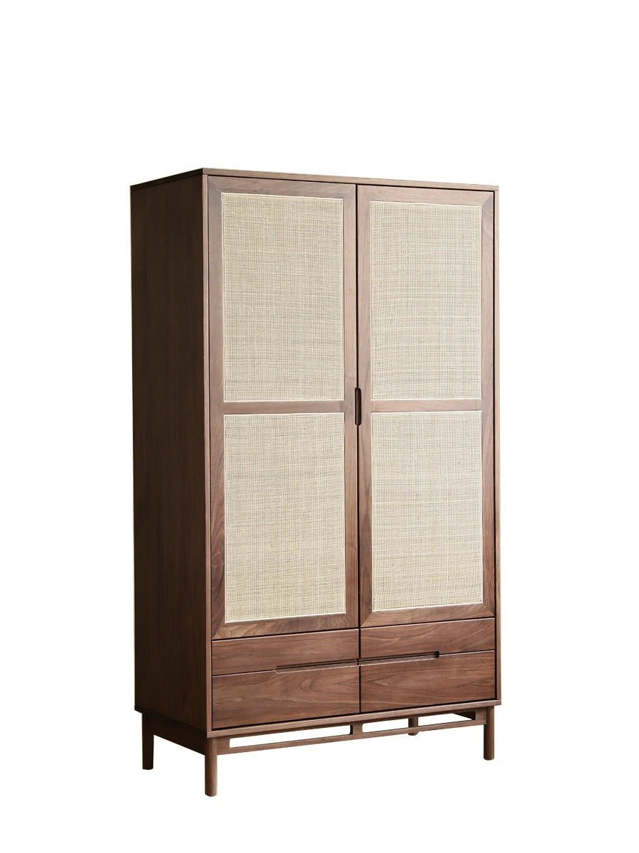 

Customized Japanese Vine Weaving Wardrobe Combination Solid Wood Double Door Storage Wardrobe for Home Use