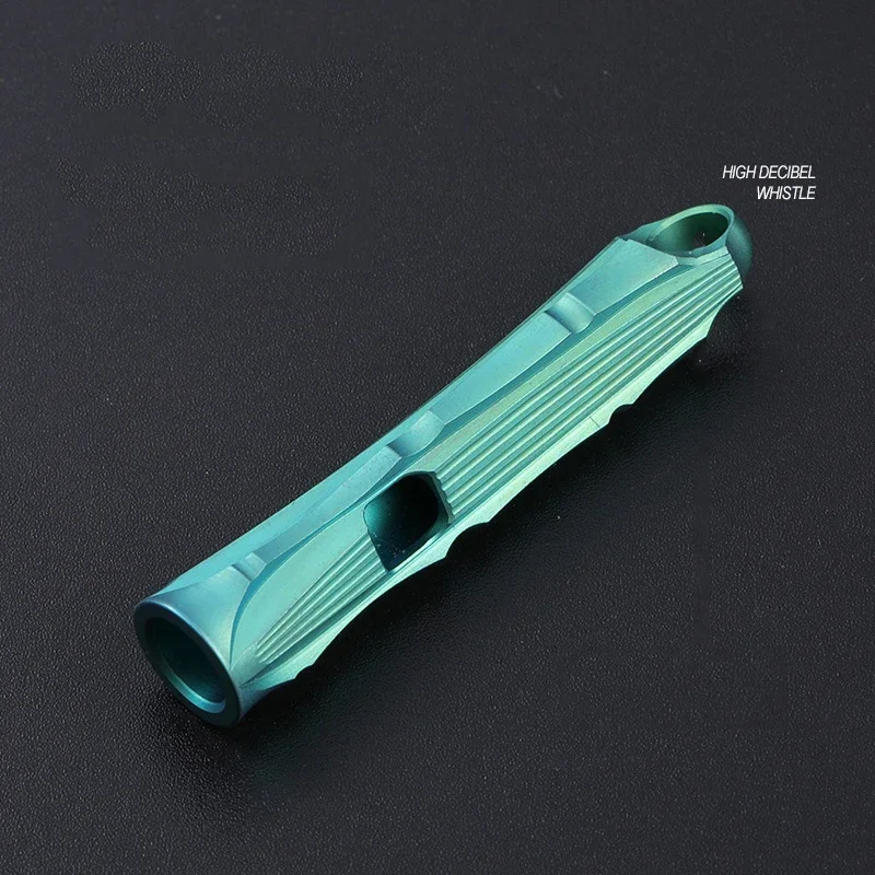 1PC Titanium Alloy Portable Outdoor Survival Whistle High Audio High Decibel Metal Pendant