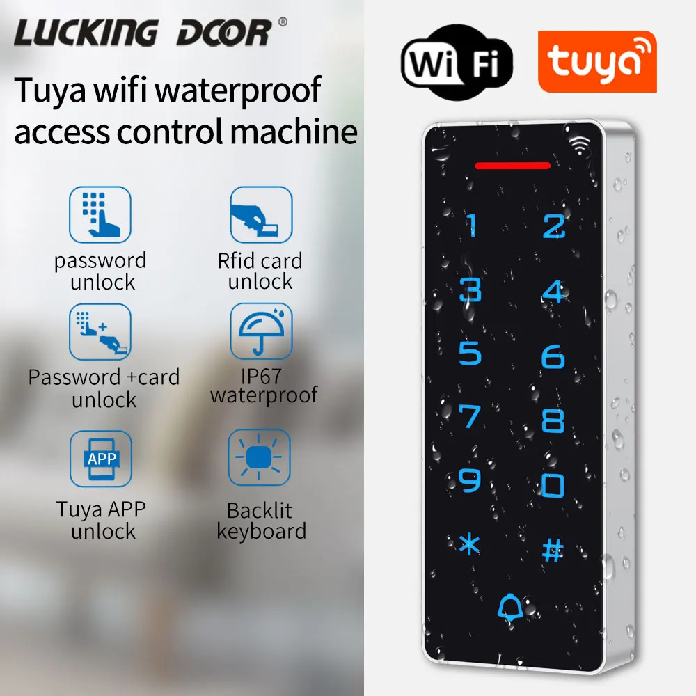 

Wifi (optional) Remote Open Control Rfid Lock Smart Gate Access Control Waterproof Magnetic Lock Tuya Mobile APP