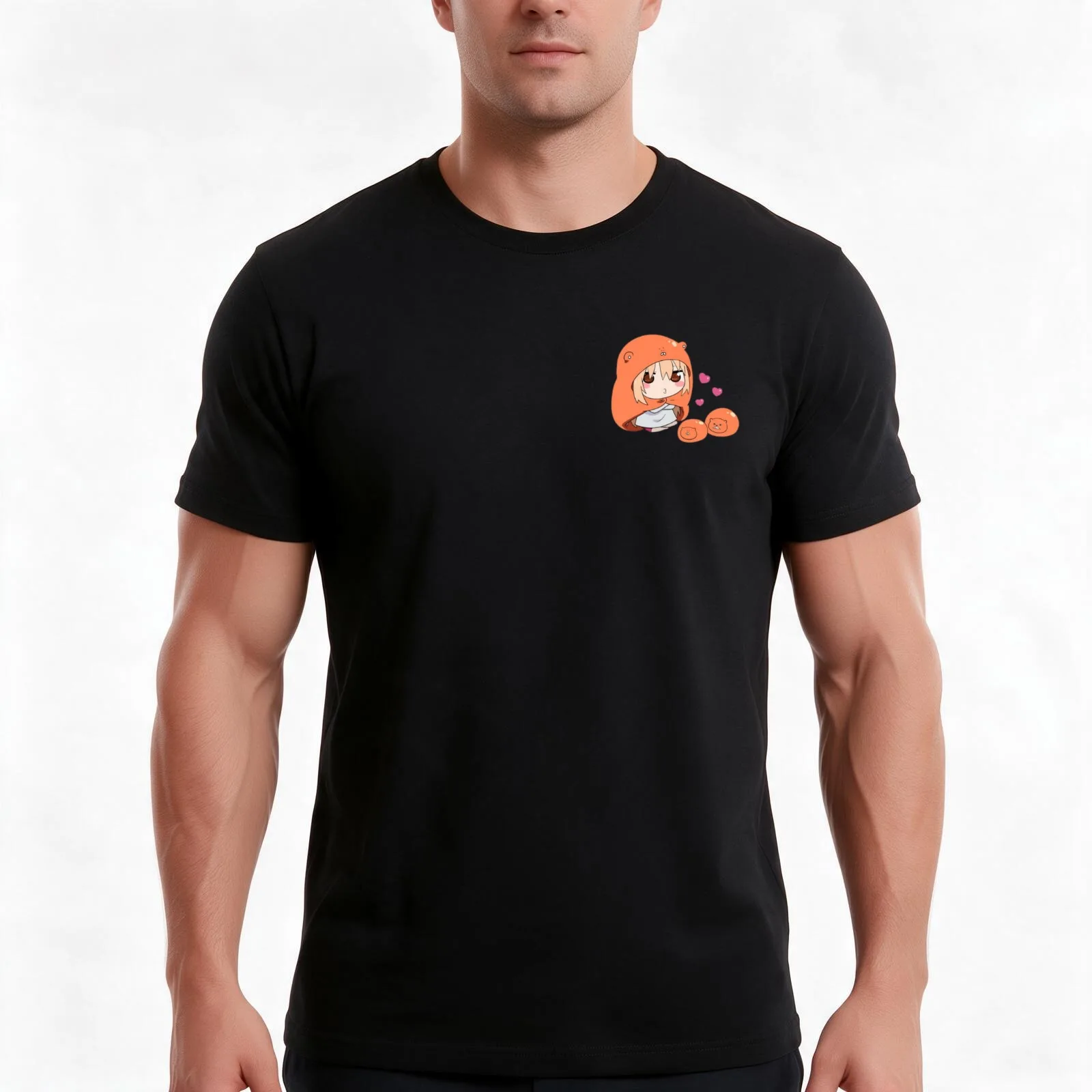 Himouto Umaru Chan T-Shirt, Summer Casual Cotton Tee, Oversized Streetwear Tops, Vintage Graphic Print, Loose Fit Short Sleeve