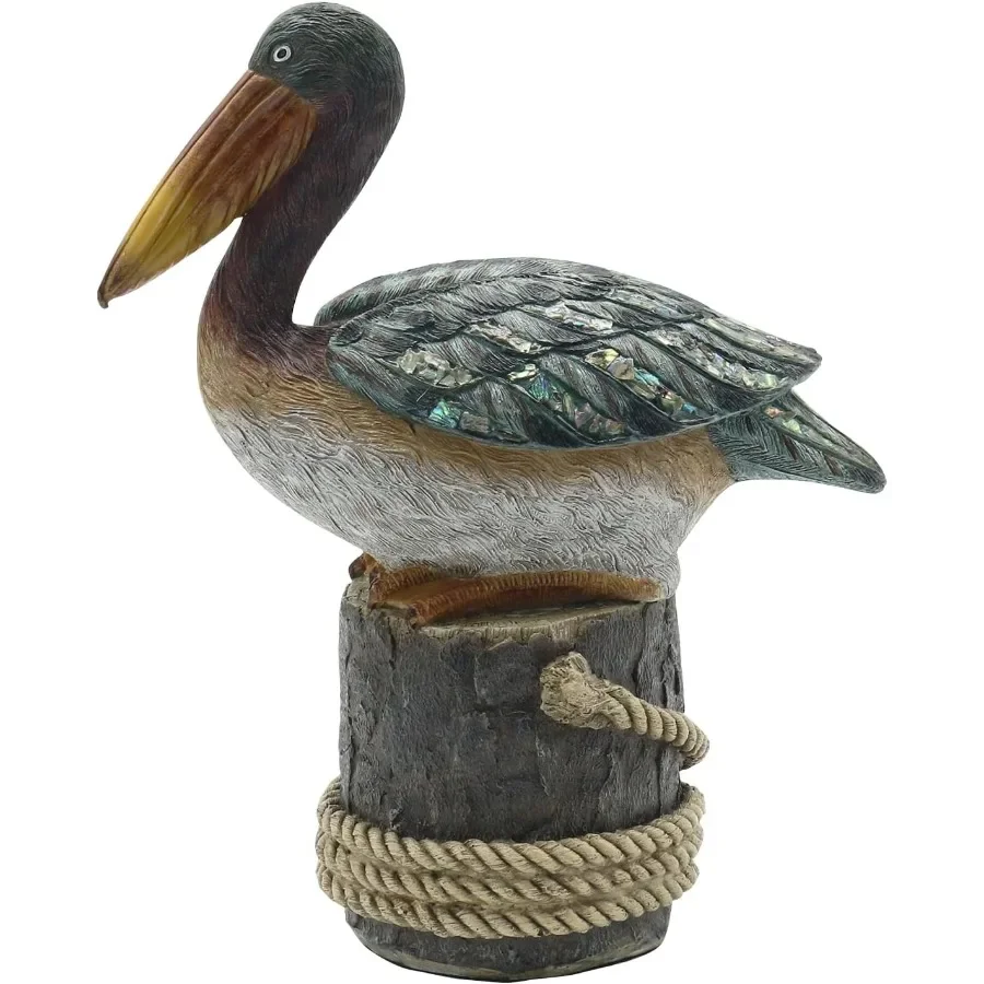 

Lukitas Perching Pelican Statue and Sculpture Decor Coastal Ocean Bird Figurine Creative Decorative Ornament for Home Garden Ya