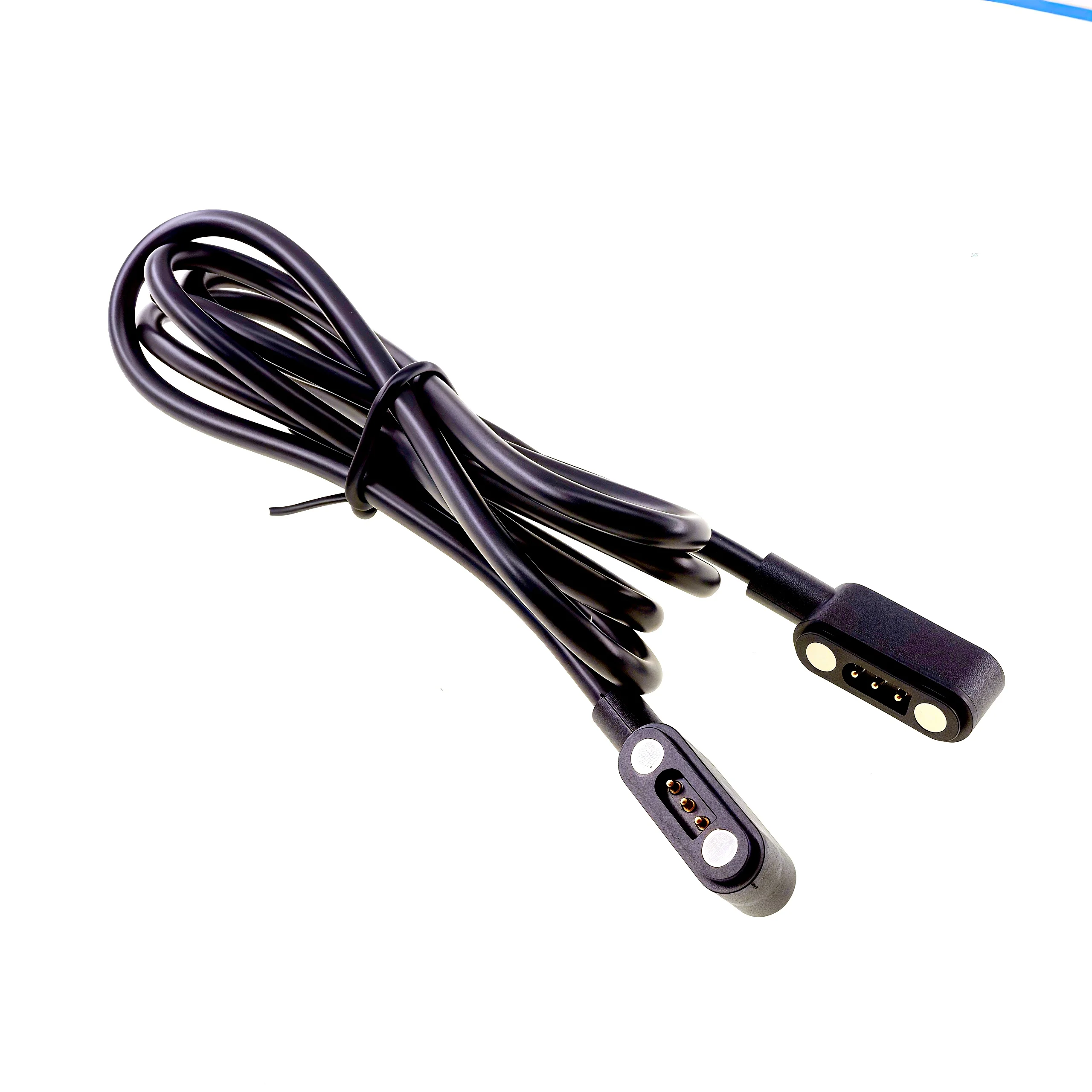 RTLECS 2.54mm Pitch 2A Magnetic Pogo Pin 3 Pin Male-to-Male Extension Industrial Comm Cable Connector DC Charger 1M