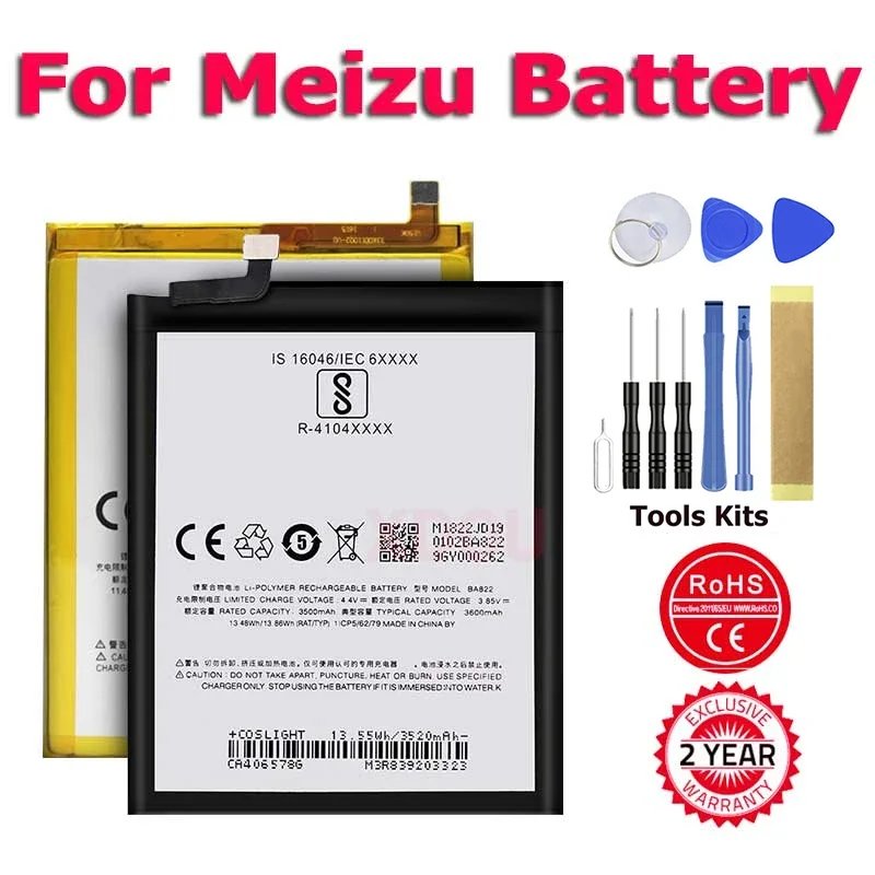 

New Battery For Meizu Pro M3 M5 MX5Pro BT65M MX6 PRO 6 7 7Plus Note8 M8C M810H V8Pro Note9 M9 16TM S685Q S685M M686 M686G