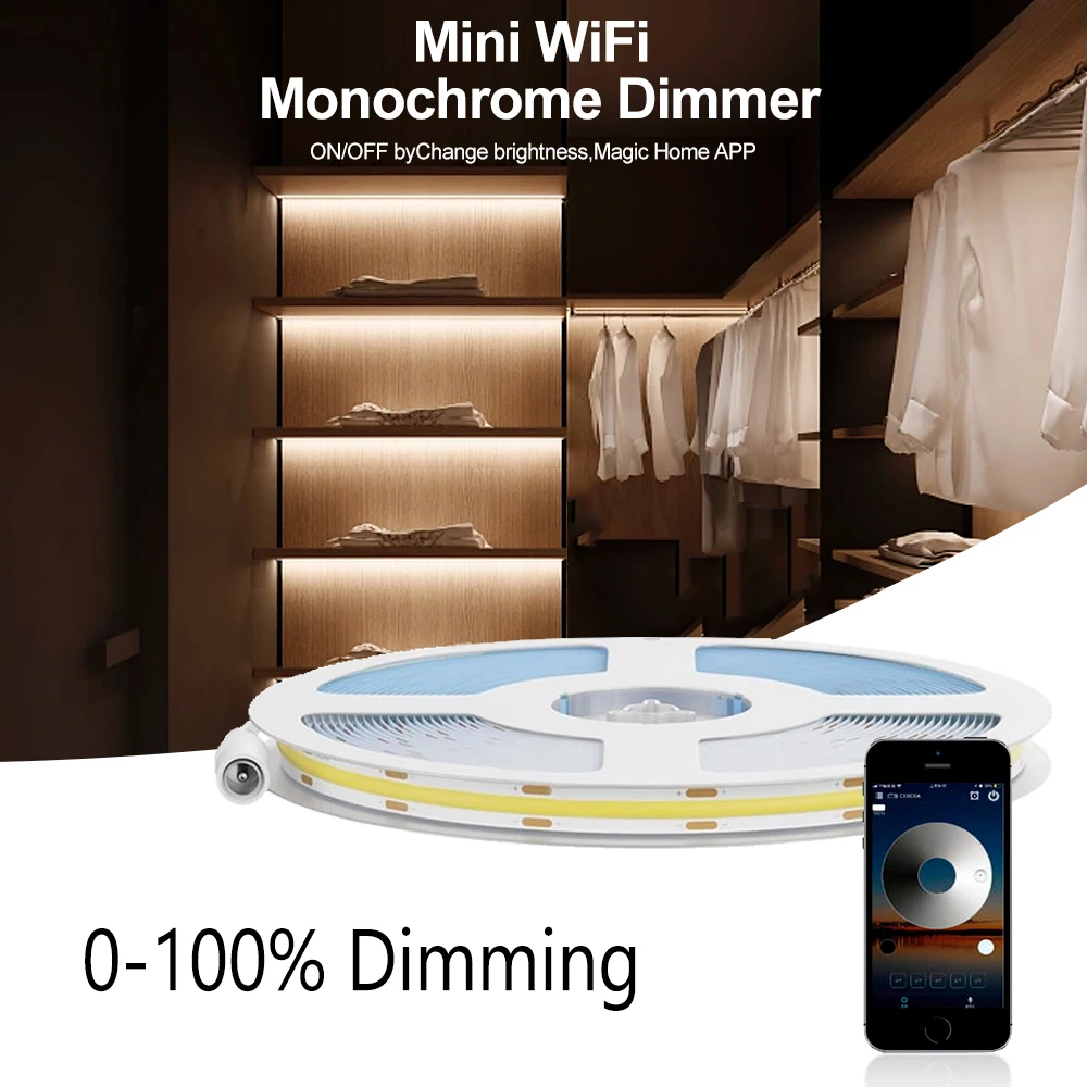 WiFi COB LED قطاع 5 متر 12 فولت دافئ طبيعي أبيض مرن عكس الضوء ضوء ديكور منزلي ذاتي الصنع 3000K 4000K 6500K لمساعد أليكسا جوجل