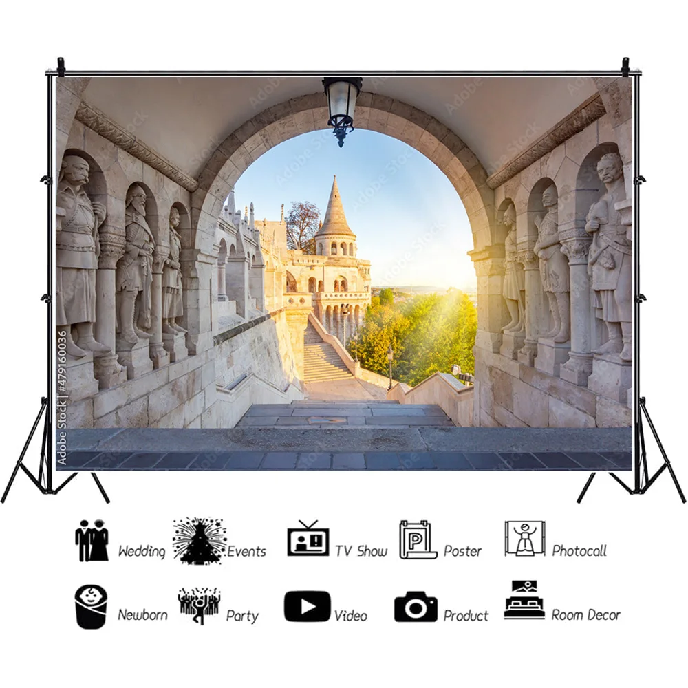 Art Cloth Background European Landscape Famous Scenic Spots Street  Night Scene Photography Background Props  OZ-10