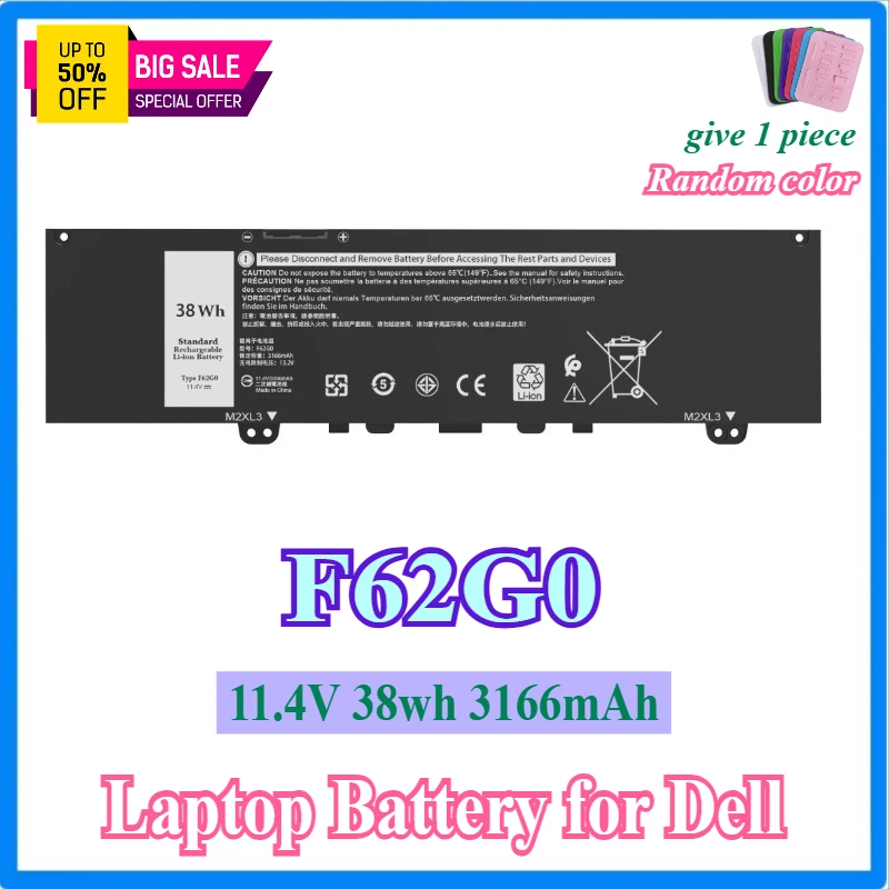 

F62G0 Battery for Dell Inspiron 13 7000 7373 7386 2-in-1 7370 7380 P83G P83G002 P91G001 P87G001 Vostro 13 5370 Series 39DY5