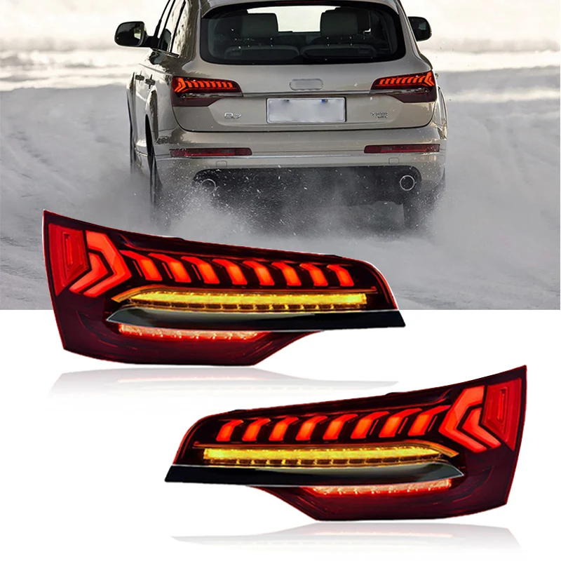 Taillight For Audi Q7 2006-2015 Tail Lights With Sequential Turn Signal Animation Brake Parking Lighthouse Facelift