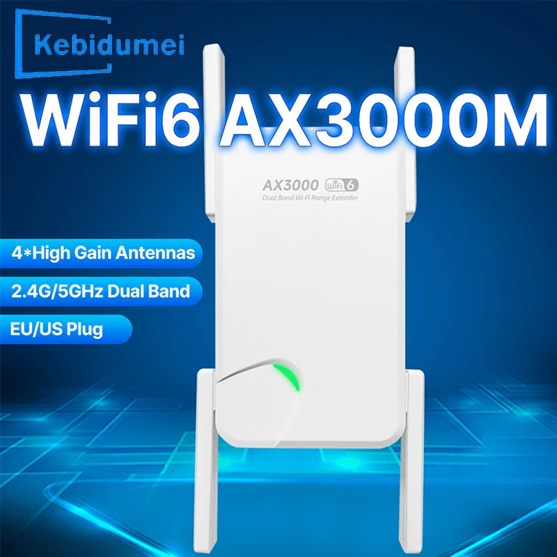 AX3000 WiFi 6 Repeater Signal Booster 5G 2.4G 802.11ac Gigabit Long Range WiFi Extender For Home Office Amplifier WPS Easy Set