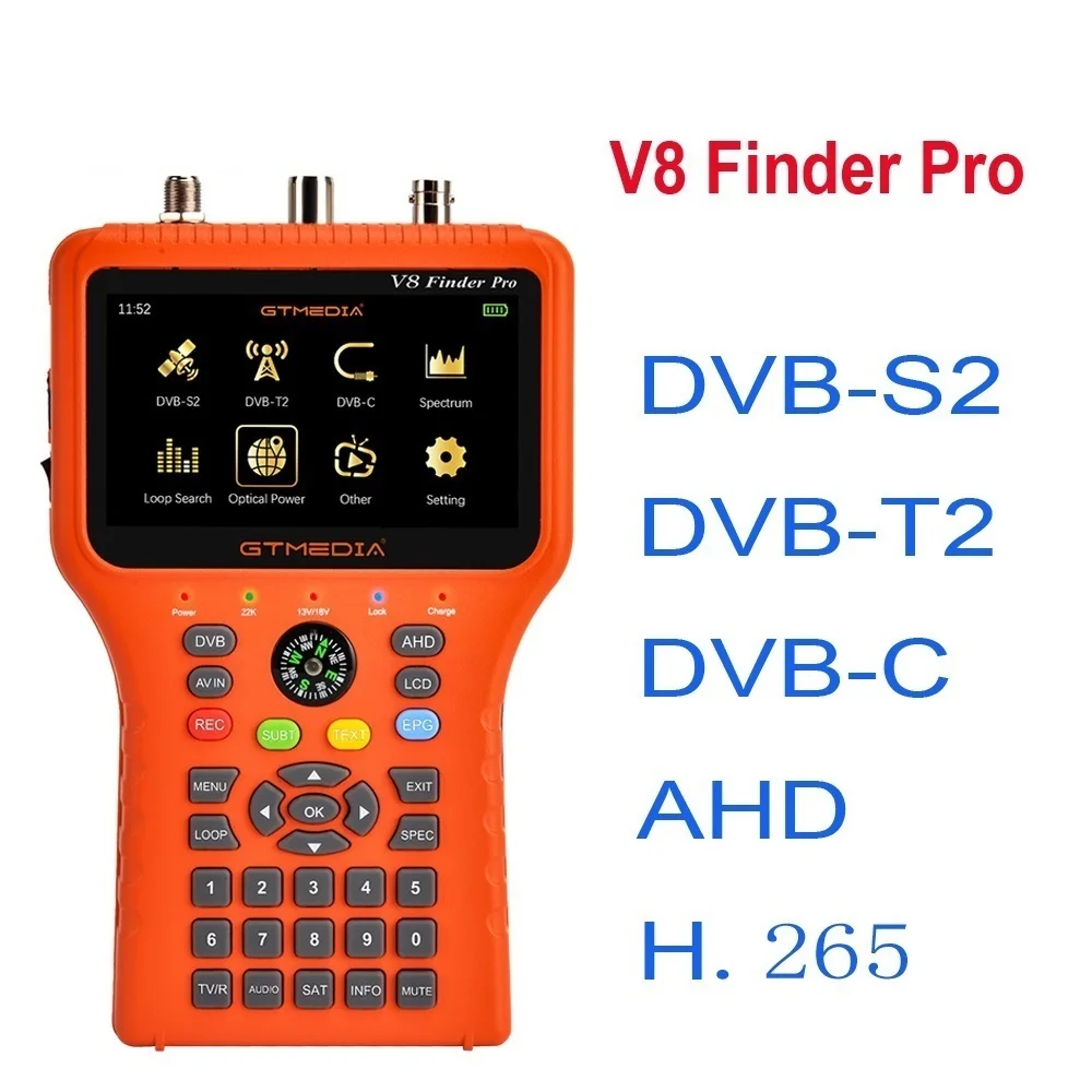 Top V8 Finder Pro DVB-S2 DVB-T2 DVB-C AHD H.265 Satellite Meter Satellite Finder better than satlink ST-5150 ws-6933 vf-6800