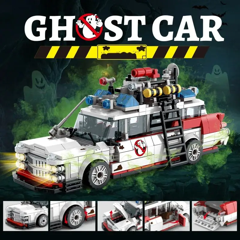 

Mini Ghost Racing Car Building Blocks 562PCS MOC Model Car Bricks DIY Assembly Toy Adults Halloween Christmas Birthday Gift